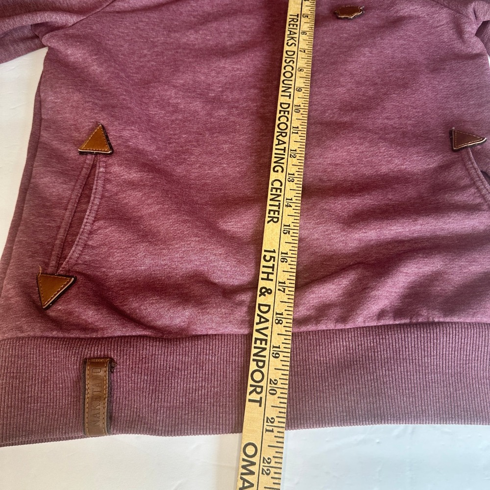 Naketano Hoodie Medium Burgundy Cowl Neck Rope Good Gorpcore Streetwear - Picture 6 of 8